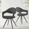 Two Bouclé Dining Chairs - Black