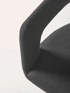 Two Bouclé Dining Chairs - Black