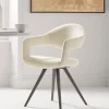 Two Bouclé Dining Chairs - White
