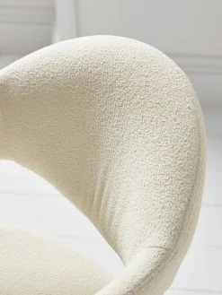 Two Bouclé Dining Chairs - White