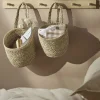 Two Braided Seagrass Hanging Storage Baskets
