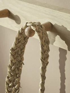 Two Braided Seagrass Hanging Storage Baskets