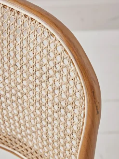 Two Cane Webbing Dining Chairs - Natural