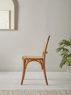 Two Cane Webbing Dining Chairs - Natural