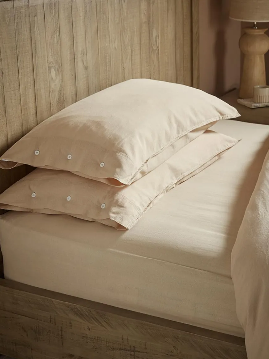 Two Cotton Pillowcases - Flax