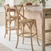 Two Cross Back Counter Stools - Natural