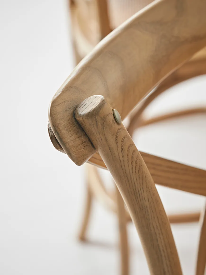 Two Cross Back Counter Stools - Natural