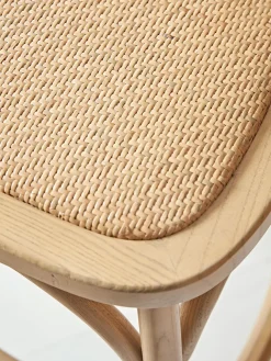 Two Cross Back Counter Stools - Natural
