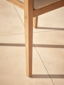Two Curved Back Acacia Dining Chairs