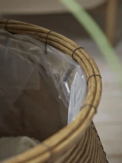 Two Curved Faux Rattan Planters
