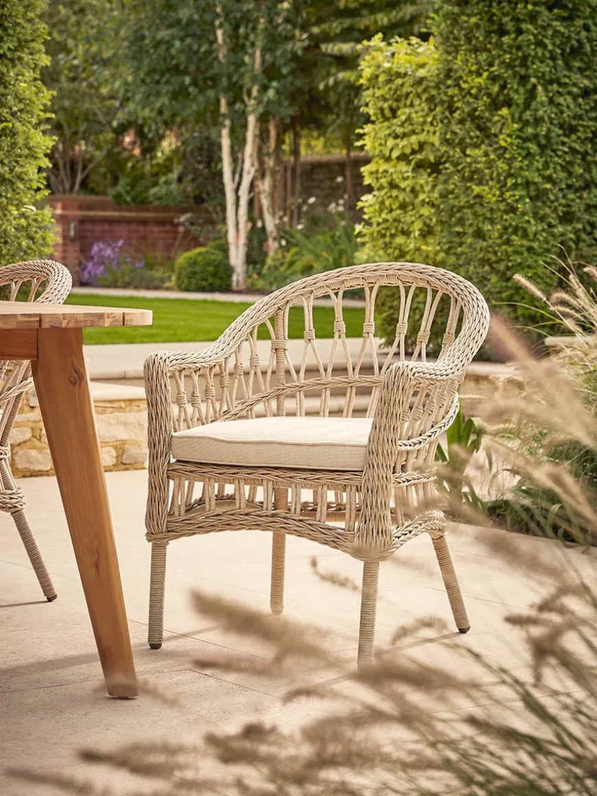 Two Decorative Weave Dining Chairs