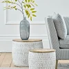 Two Enamelled Storage Tables - Taupe