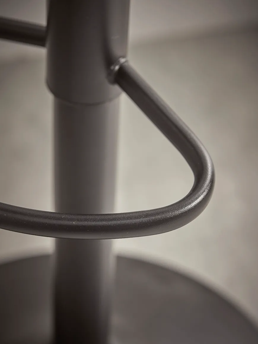 Two Faux Leather Counter Stools - Grey