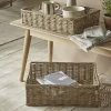 Two Faux Rattan Storage Trays