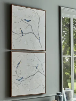 Two Framed Bird Canvases
