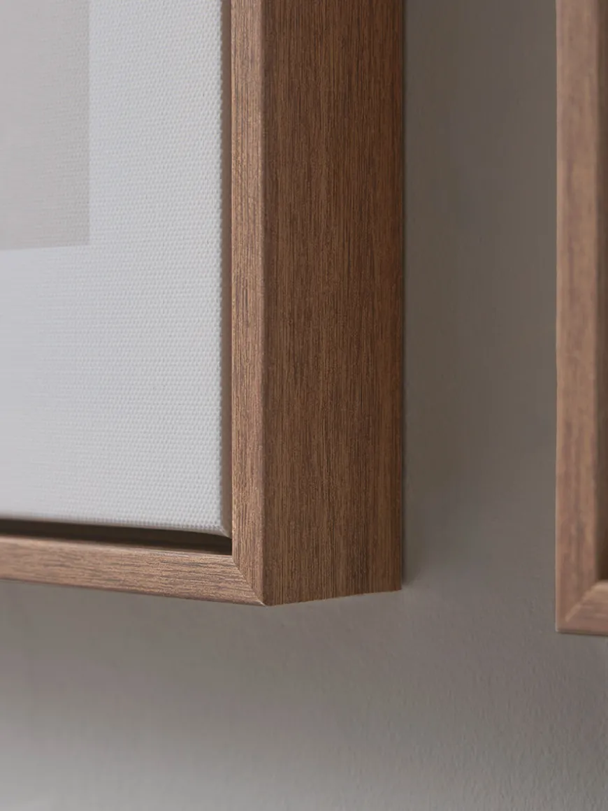 Two Framed Olive Canvases