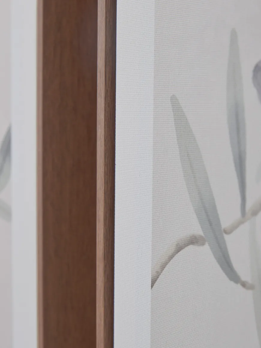 Two Framed Olive Canvases