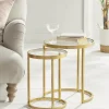 Two Glass Topped Nesting Tables