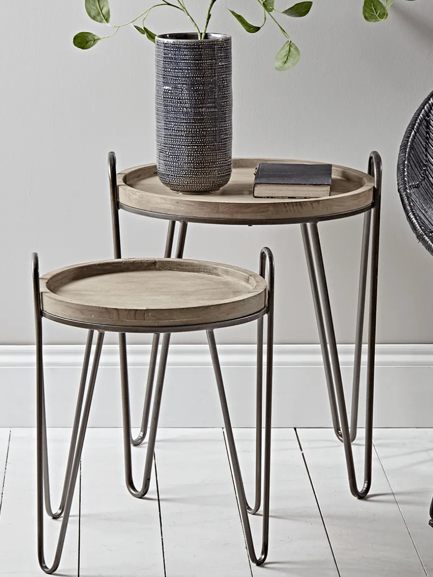 Two Hairpin Nesting Side Tables