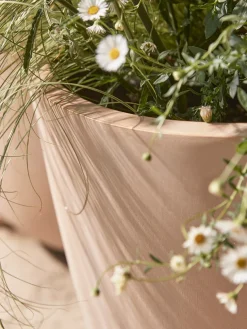 Two Handmade Footed Planters - Warm Sand