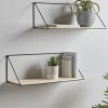 Two Industrial Wood & Metal Shelves - Large