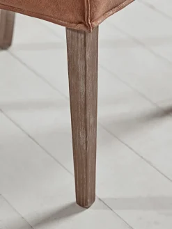 Two Leather & Wood Dining Chairs