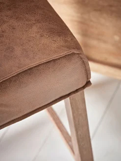 Two Leather Counter Stools