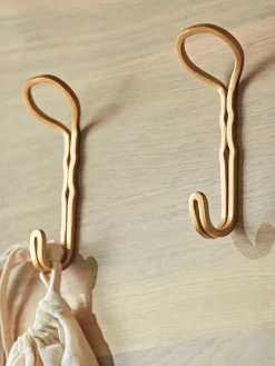 Two Looped Brass Hooks