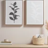 Two Monochrome Leaf Canvases