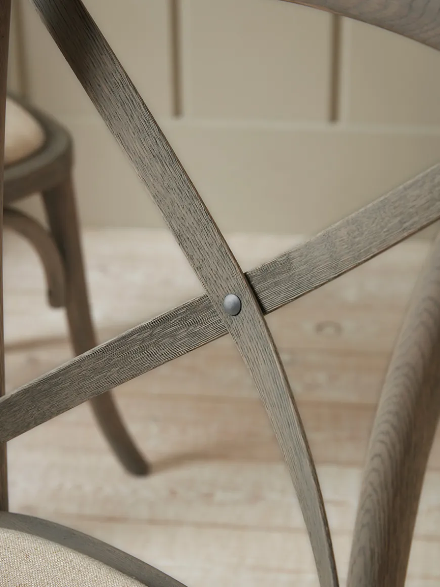 Two Oak Cross Back Dining Chairs