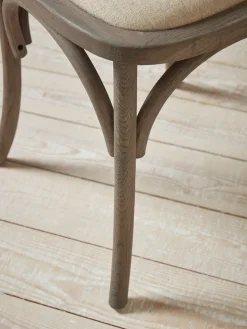 Two Oak Cross Back Dining Chairs