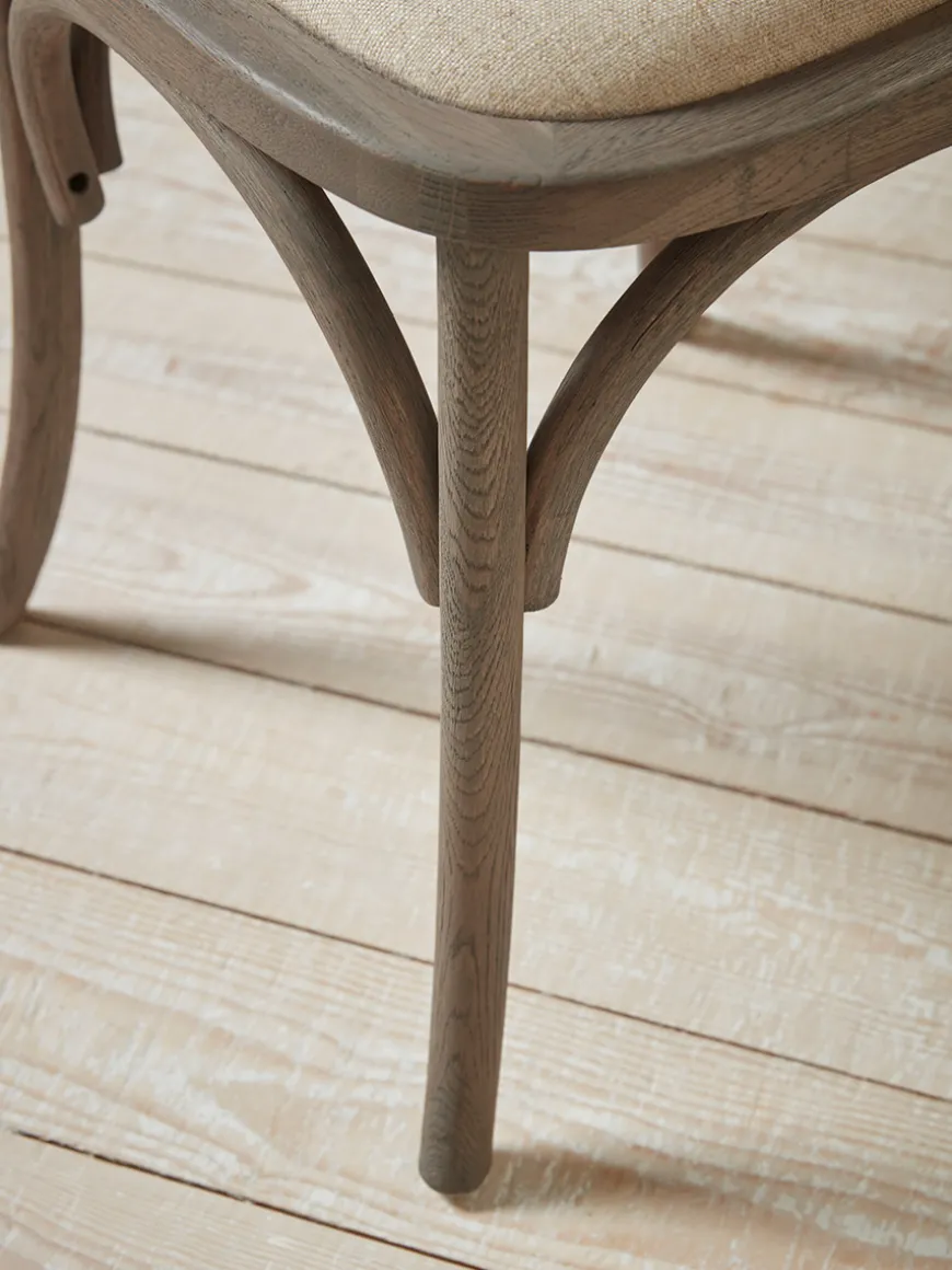 Two Oak Cross Back Dining Chairs