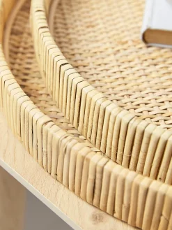 Two Round Rattan Trays