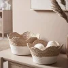 Two Scalloped Edge Storage Baskets