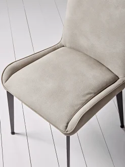 Two Soft Grey Dining Chairs