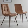 Two Soho Dining Chairs - Tan
