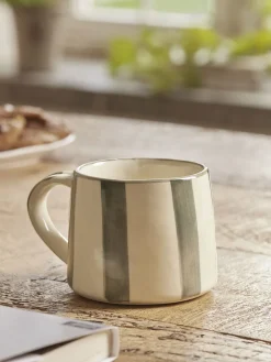 Two Striped Glazed Mugs