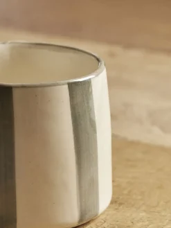 Two Striped Glazed Mugs