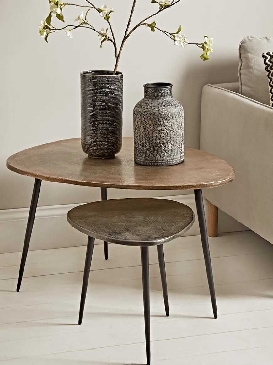 Two Textured Nesting Tables