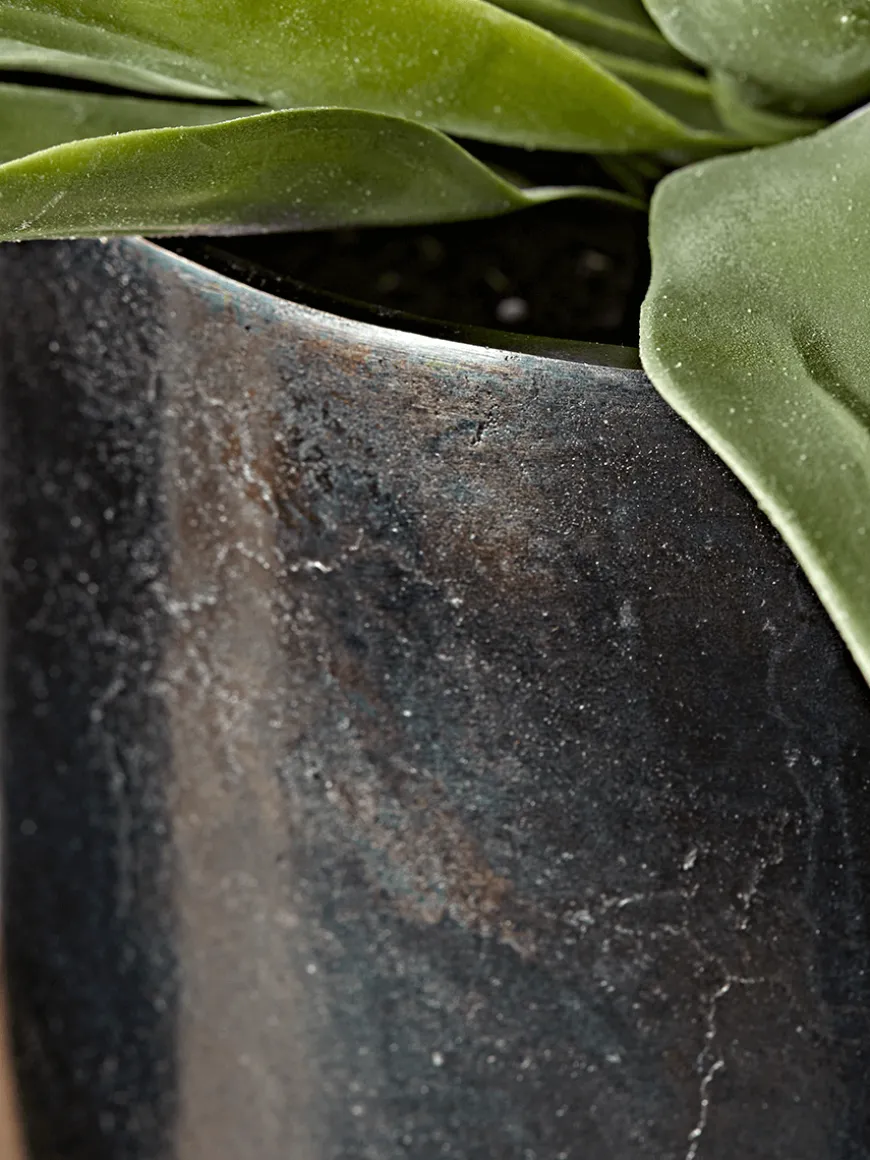 Two Textured Standing Planters - Black