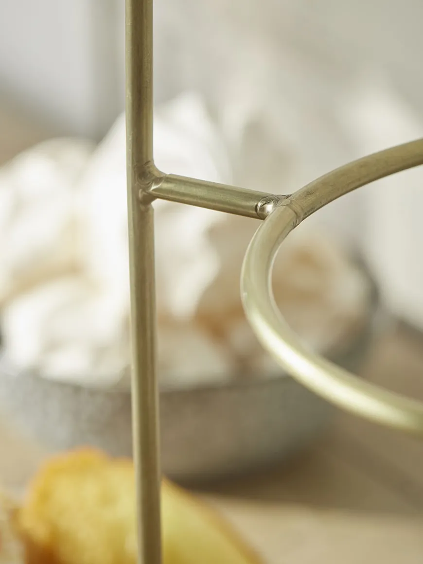 Two Tiered Cake Stand - Brass