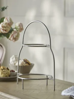 Two Tiered Cake Stand - Nickel
