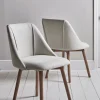Two Upholstered Dining Chairs - Stone