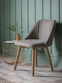 Two Upholstered Dining Chairs - Grey