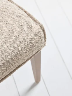 Two Upholstered Linen Dining Chairs