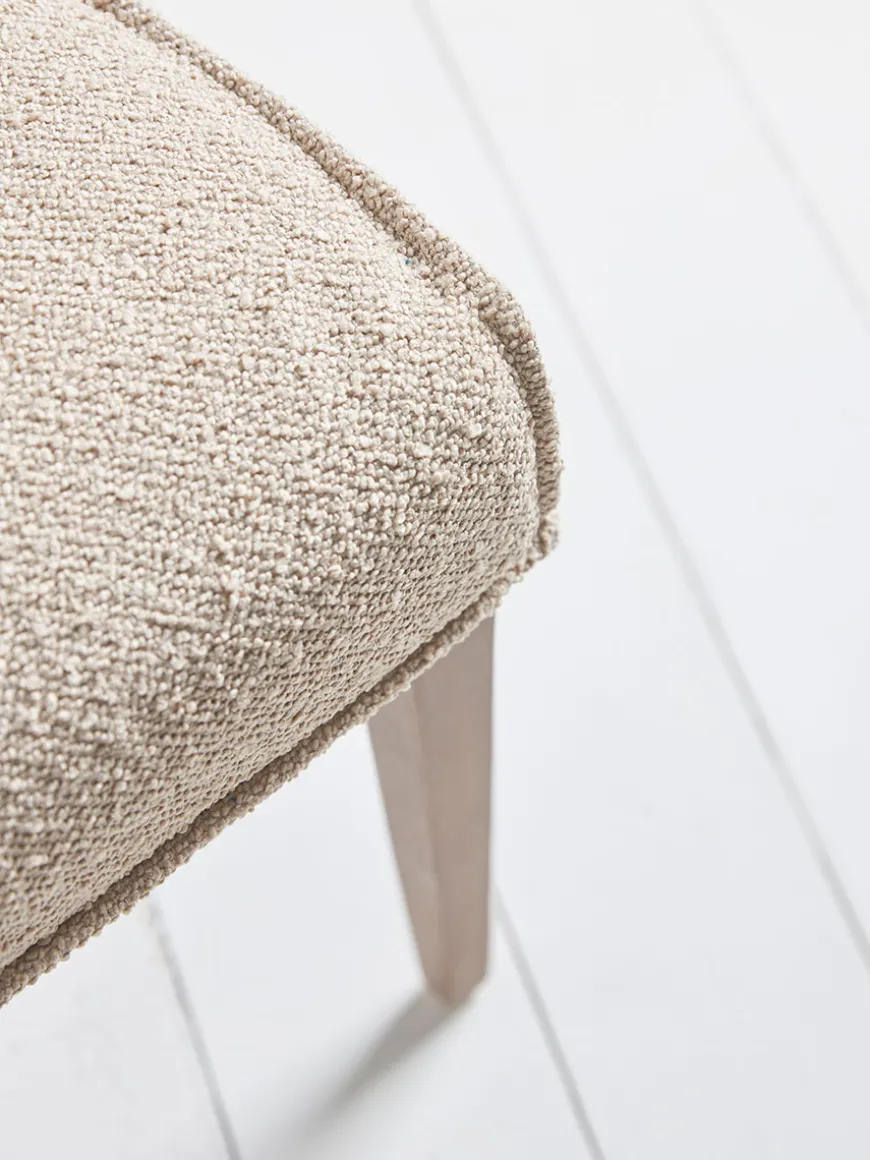 Two Upholstered Linen Dining Chairs