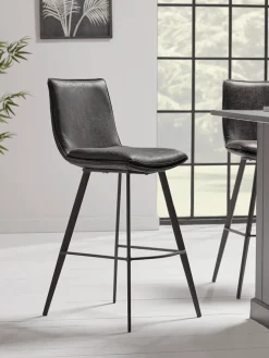 Two Williamsburg High Stools - Carbon