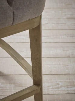 Upholstered Bar Stool - Grey