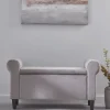 Velvet Slim Storage Ottoman - Grey