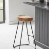 Weathered Oak & Metal Counter Stool